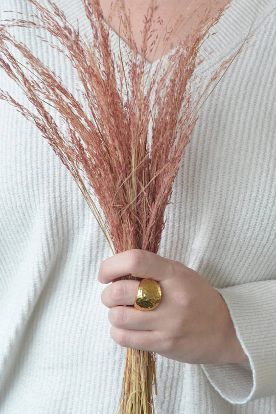 Kenyan Hammered Brass Prosperity Ring