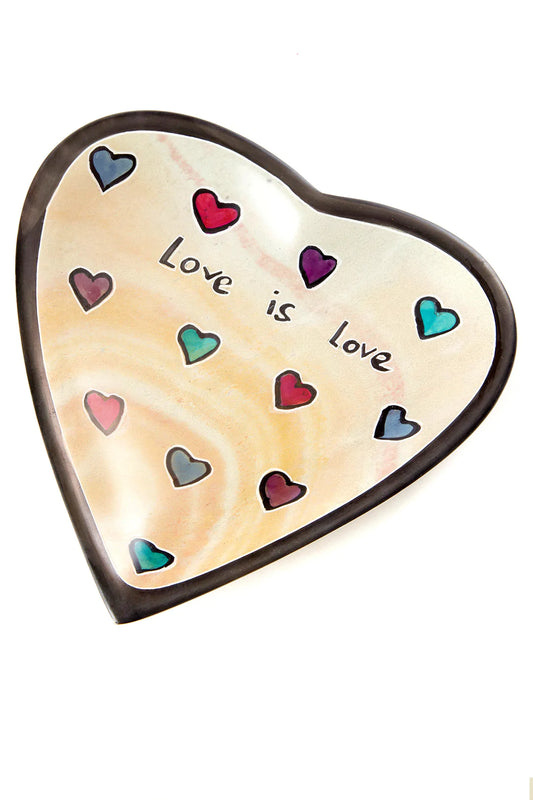 Kenyan Soapstone Love is Love Large Heart Dish